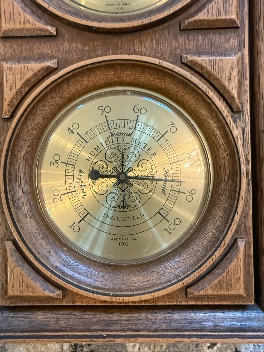 Springfield Mid Century Wall Weather Station Thermometer Barometer Made in USA